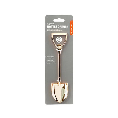 Kikkerland Shovel Bottle Opener Copper Plated Stainless Steel Novelty Bar Tool