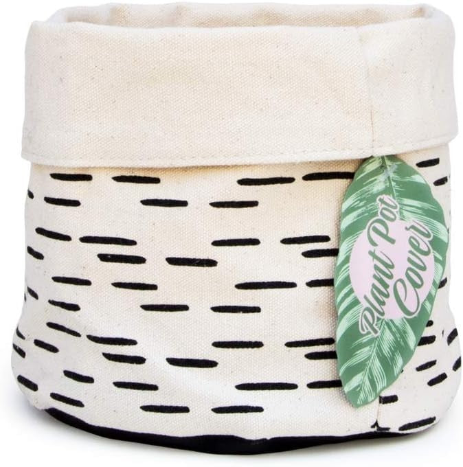 Quirky Pot Cover Canvas Fabric Plant Pot Holder Indoor Planter Storage Basket