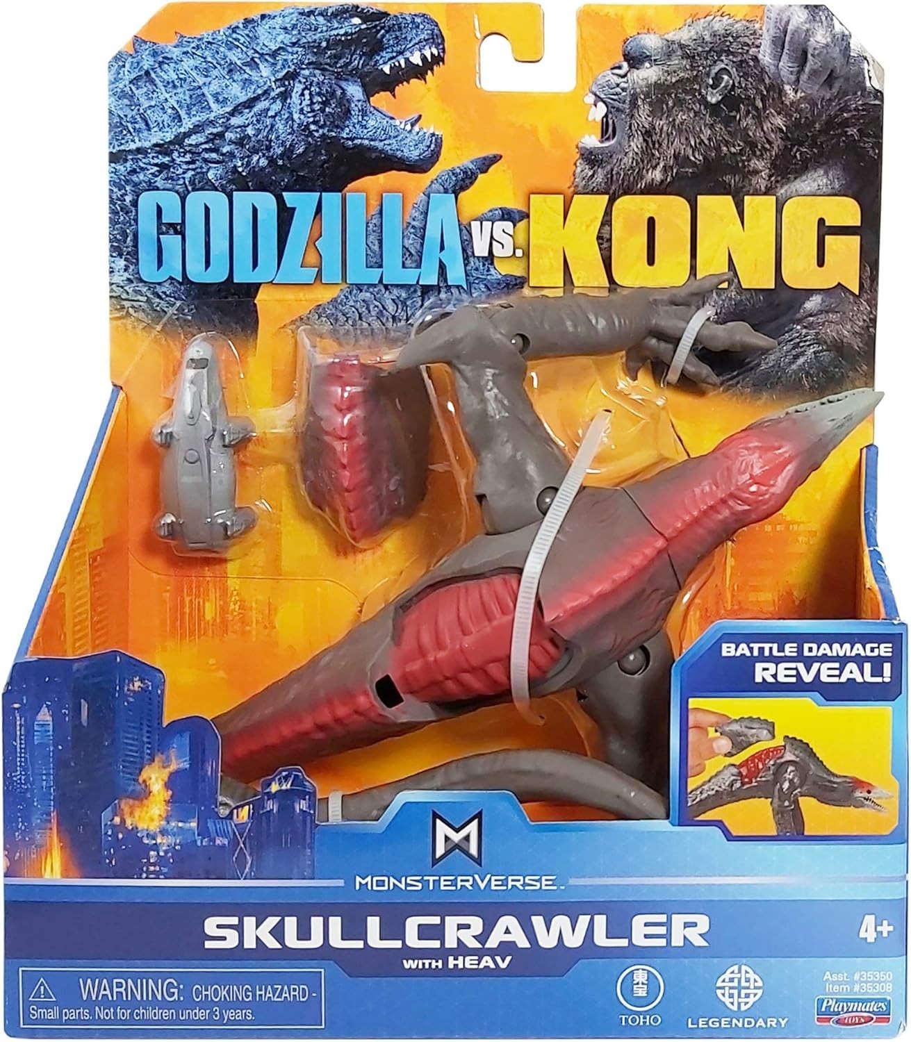 Godzilla vs Kong Skullcrawler with HEAV Monsterverse Figure Playmates (Box Worn)