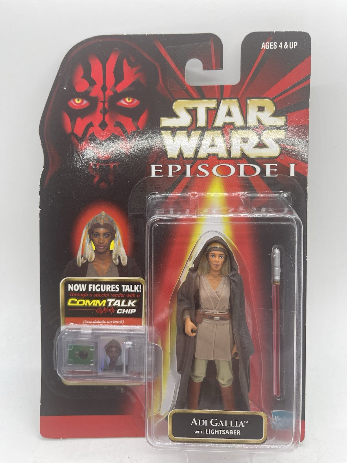 Star Wars Episode I Adi Gallia 1999 Hasbro CommTalk Chip MOC Sealed Lightsaber