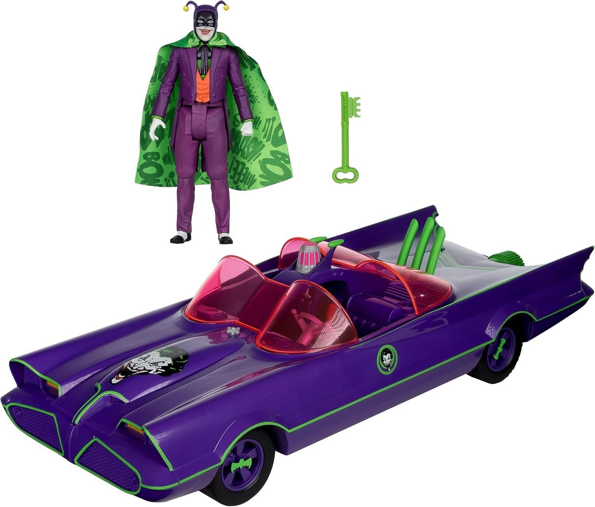 McFarlane Toys DC Retro Batman 66 Batmobile & Joker Gold Label Figure Set