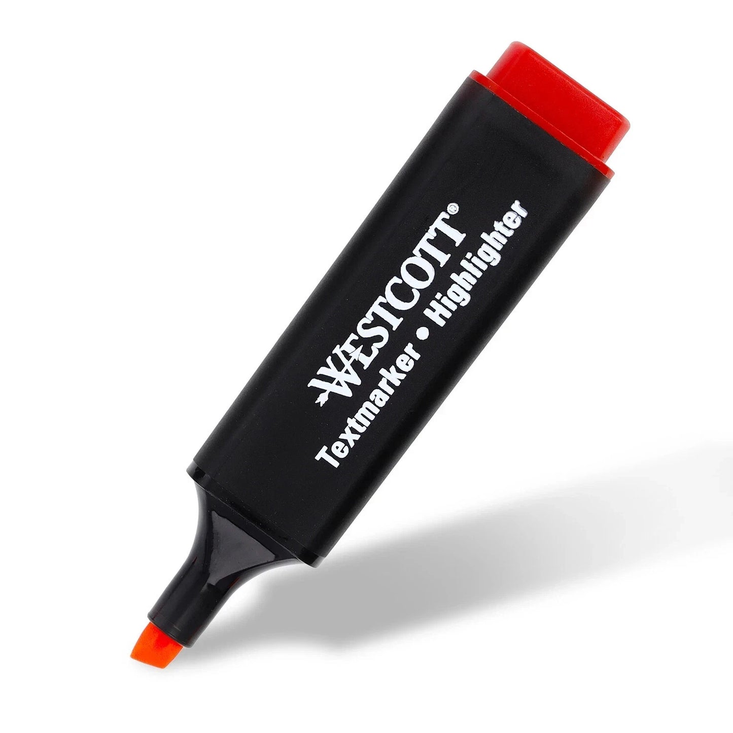Westcott Red Highlighter Pens 10 Pack Chisel Tip Water Based 2-5mm Marker