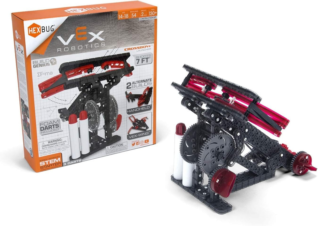 HEXBUG VEX Robotics Crossbow Launcher STEM Construction Kit with Foam Darts