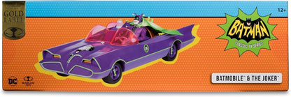 McFarlane Toys DC Retro Batman 66 Batmobile & Joker Gold Label Figure Set