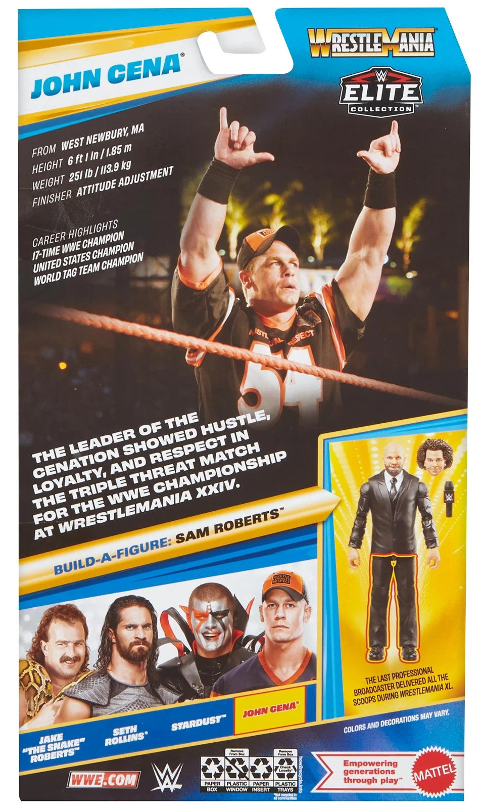 Mattel WWE Elite Collection John Cena WrestleMania 42 Action Figure