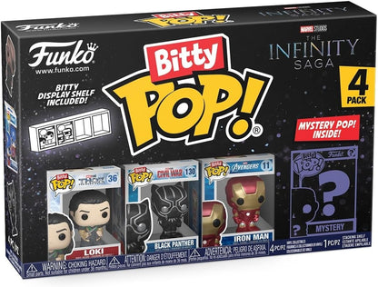 Funko Bitty Pop Avengers 4 Pack Mini Figures with Display Shelf