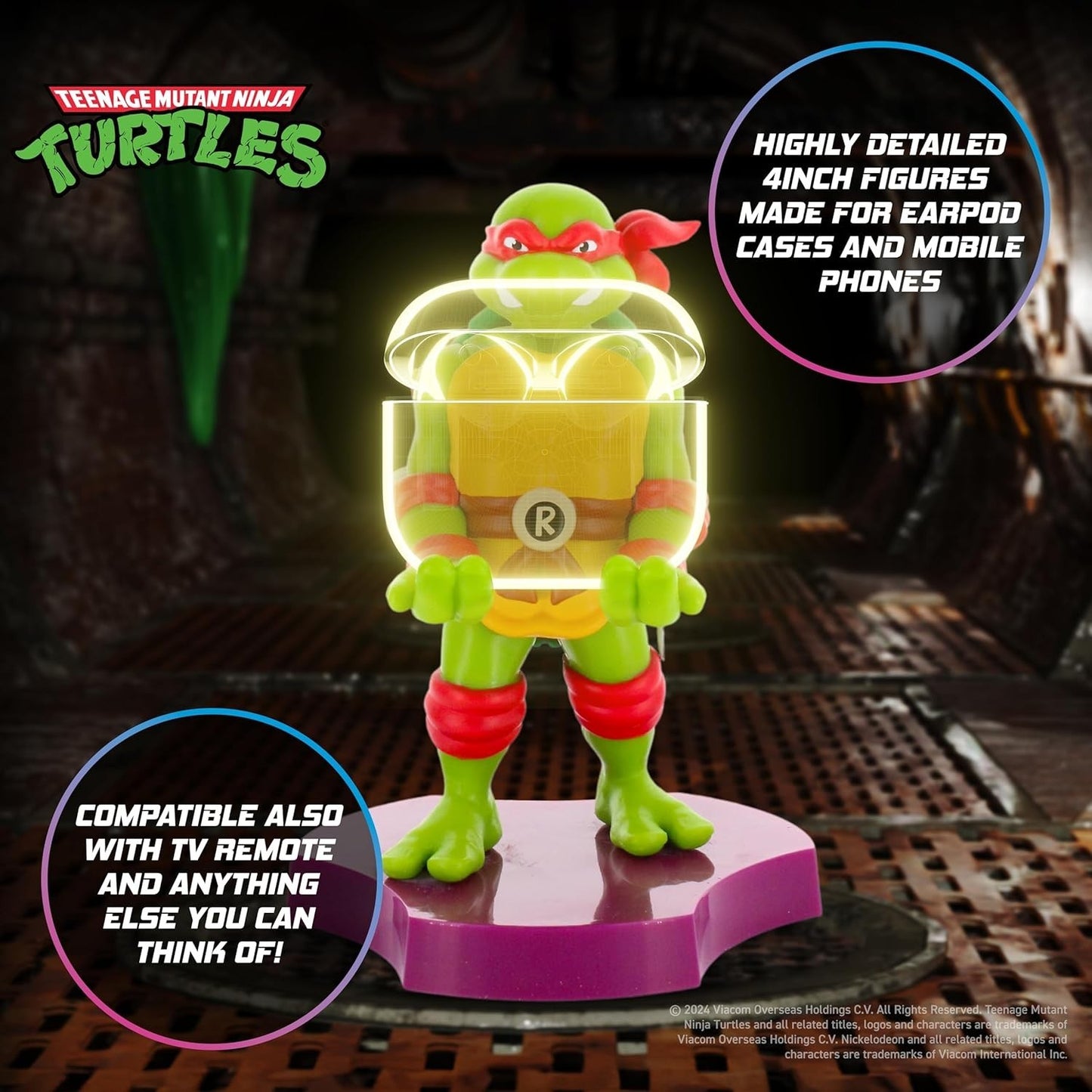 Cable Guys Holdems Raphael TMNT Mini Phone Holder Stand Figure