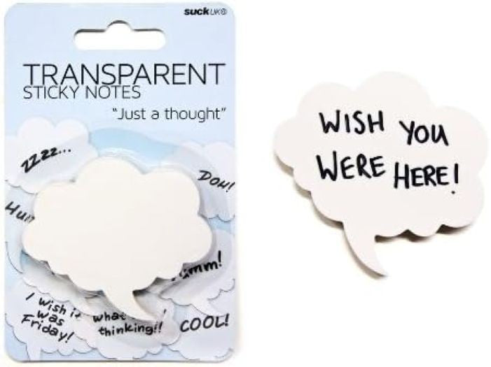 Suck UK Transparent Sticky Notes Speech Bubble Memo Pads Stationery Gift