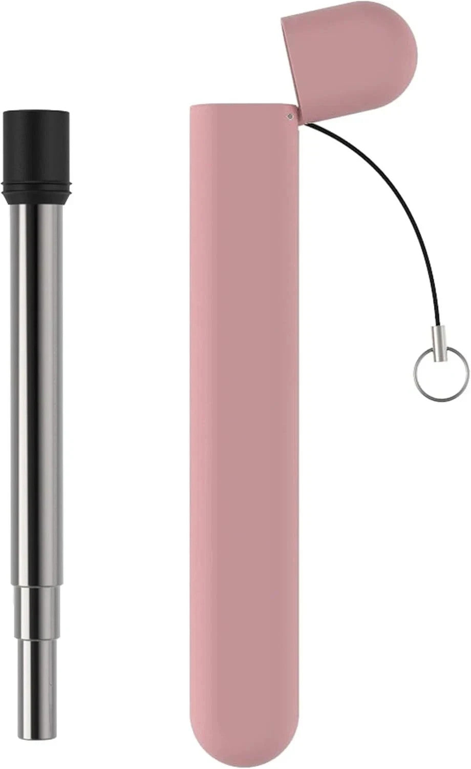 LUND London Pink Reusable Telescopic Travel Straw Stainless Steel with Case