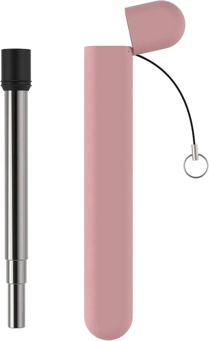 LUND London Pink Reusable Telescopic Travel Straw Stainless Steel with Case