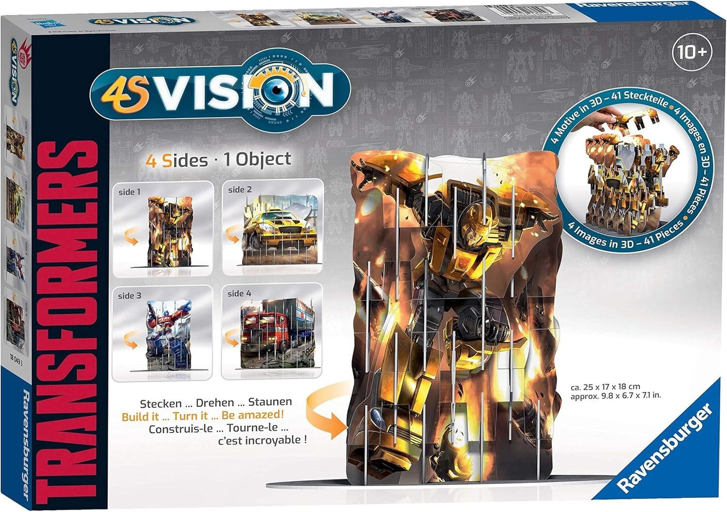 Ravensburger Transformers 4S Vision 3D Puzzle 41pc Multi-Image Build Display