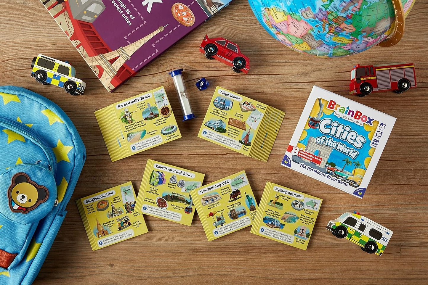BrainBox Cities of the World Card Game – Geography Family Game