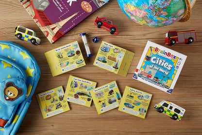 BrainBox Cities of the World Card Game – Geography Family Game