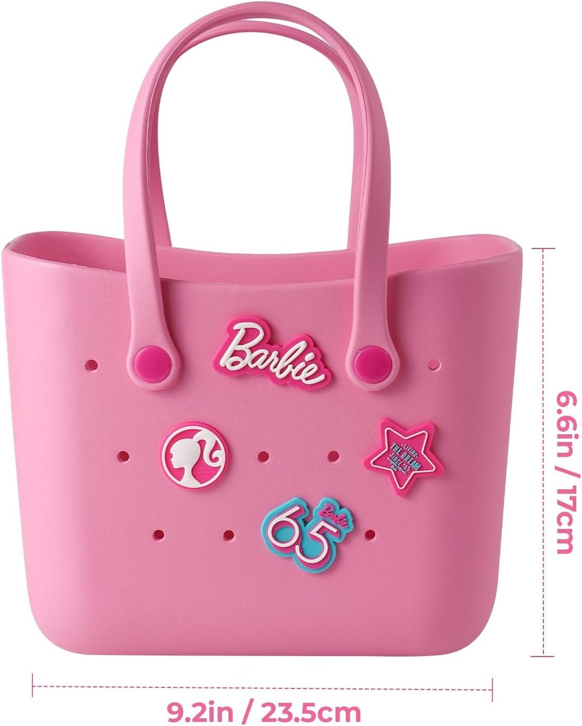 MINISO Barbie Pink EVA Waterproof Tote Bag Handbag Beach Shopping Travel Gift