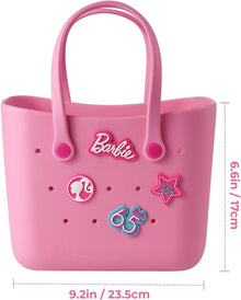 MINISO Barbie Pink EVA Waterproof Tote Bag Handbag Beach Shopping Travel Gift