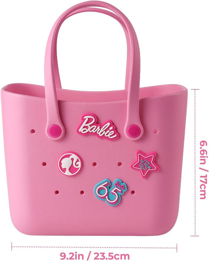 MINISO Barbie Pink EVA Waterproof Tote Bag Handbag Beach Shopping Travel Gift
