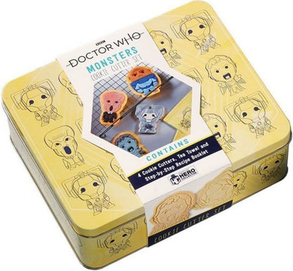 Eaglemoss Doctor Who Monsters Cookie Cutter Set with Tin & Tea Towel