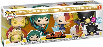 Funko Pop My Hero Academia Hawks Izuku Todoroki Tokoyami 4-Pack Special Edition