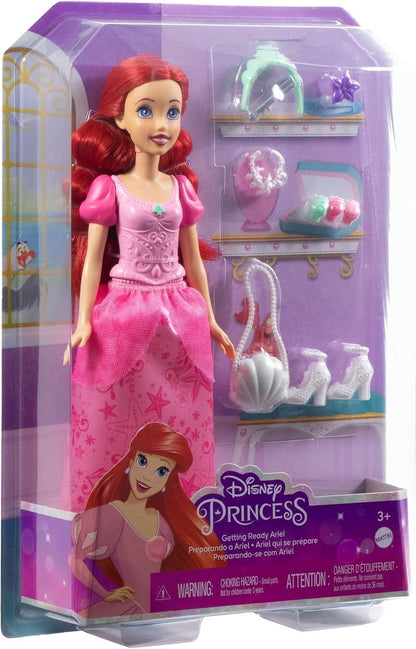 Mattel Disney Princess Getting Ready Ariel Doll & 9 Accessories