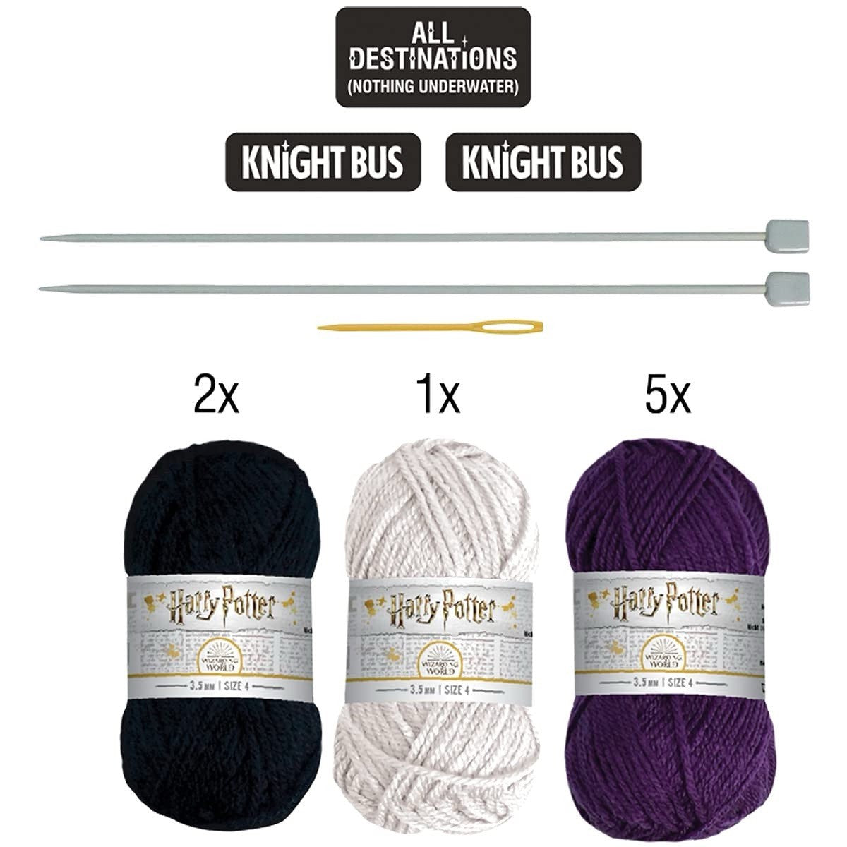 Eaglemoss Harry Potter Knight Bus Doorstop Knitting Kit Wizarding World (Damaged