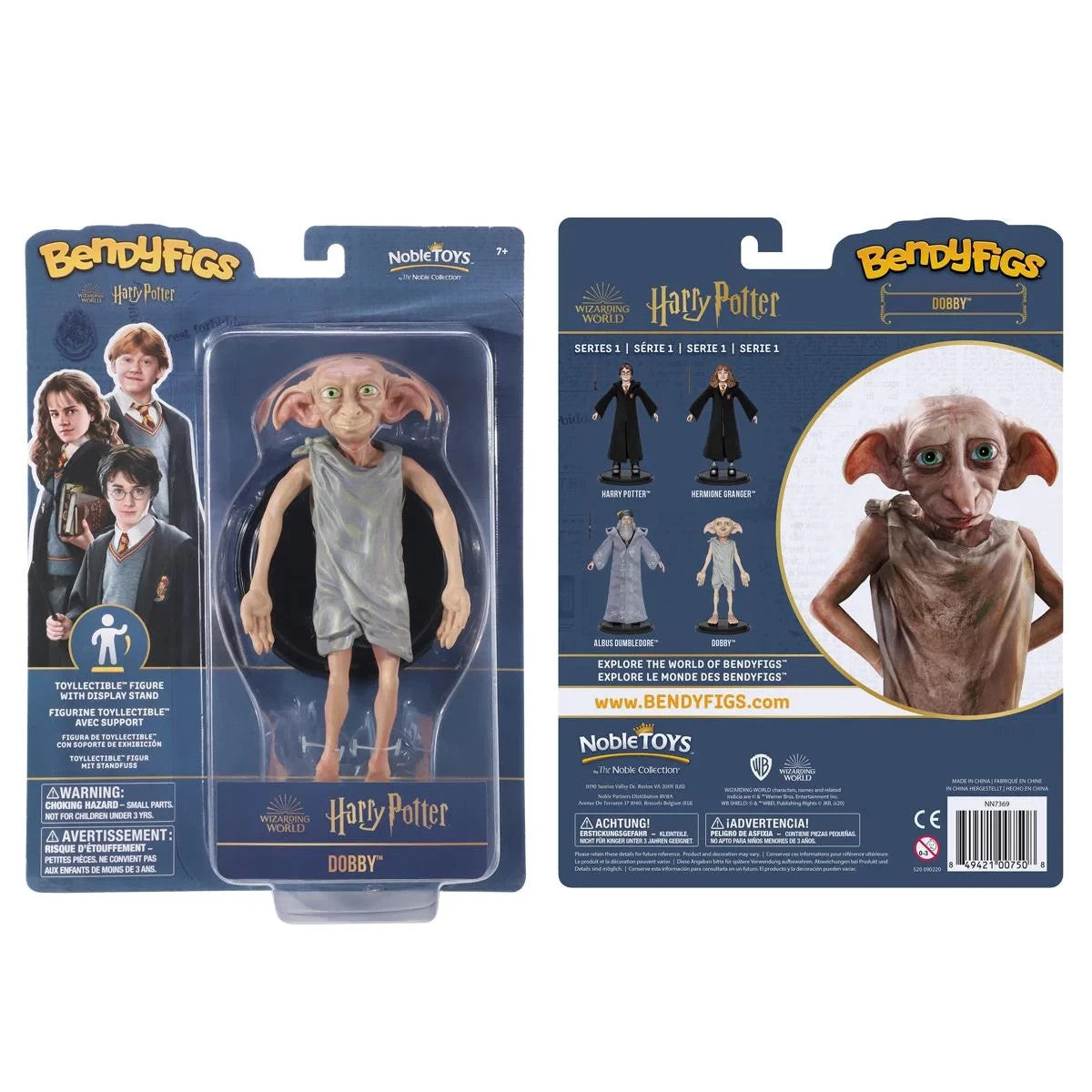 Noble Collection Harry Potter Dobby Bendyfigs Bendable Figure With Stand