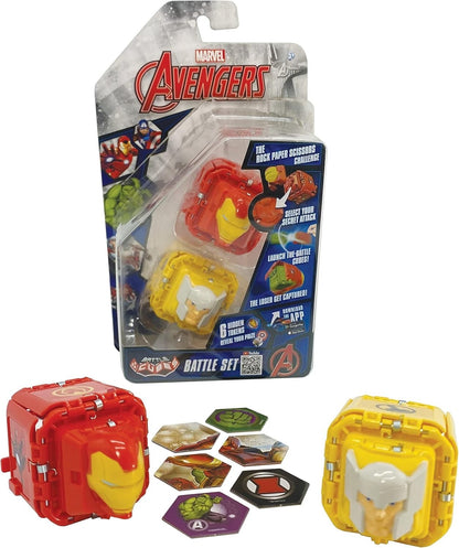 Marvel Avengers Battle Cubes Starter Set – Iron Man & Thor Figures + Tokens