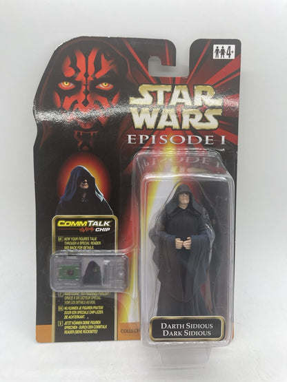 Star Wars Episode I Darth Sidious Dark Sidious 1999 Hasbro CommTalk Chip MOC