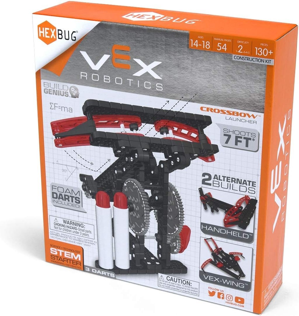HEXBUG VEX Robotics Crossbow Launcher STEM Construction Kit with Foam Darts