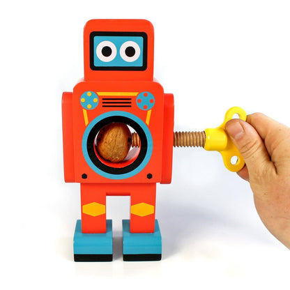 Suck UK Robot Nutcracker Wooden Beech Wood Wind Up Nut Cracker Kitchen Gift