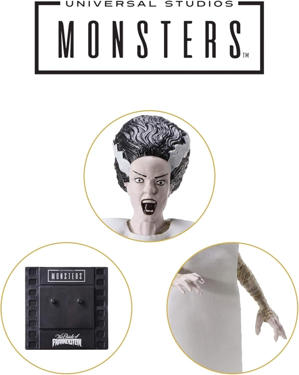 Noble Toys BendyFigs Universal Monsters Bride of Frankenstein Figure