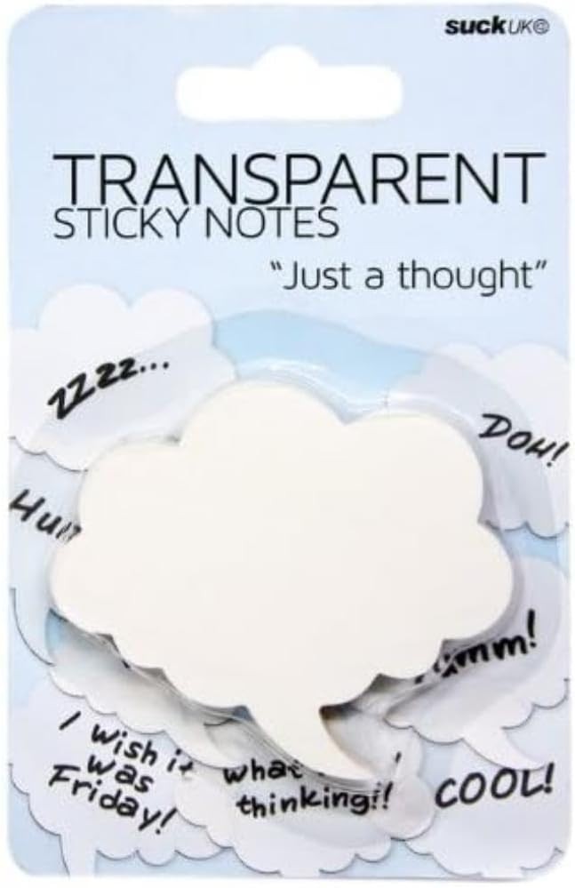 Suck UK Transparent Sticky Notes Speech Bubble Memo Pads Stationery Gift