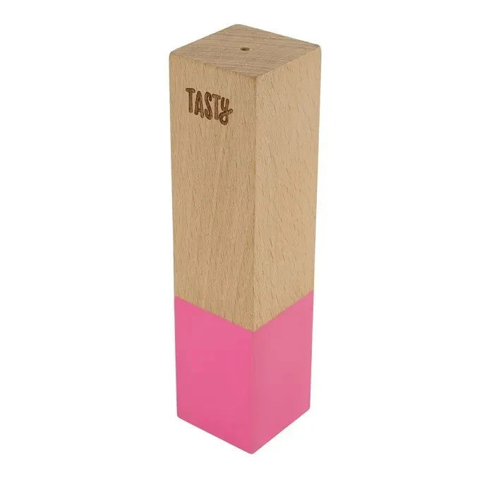 TASTY Wooden Pepper Shaker Pink Beech Wood Kitchen Spice Seasoning Dispenser