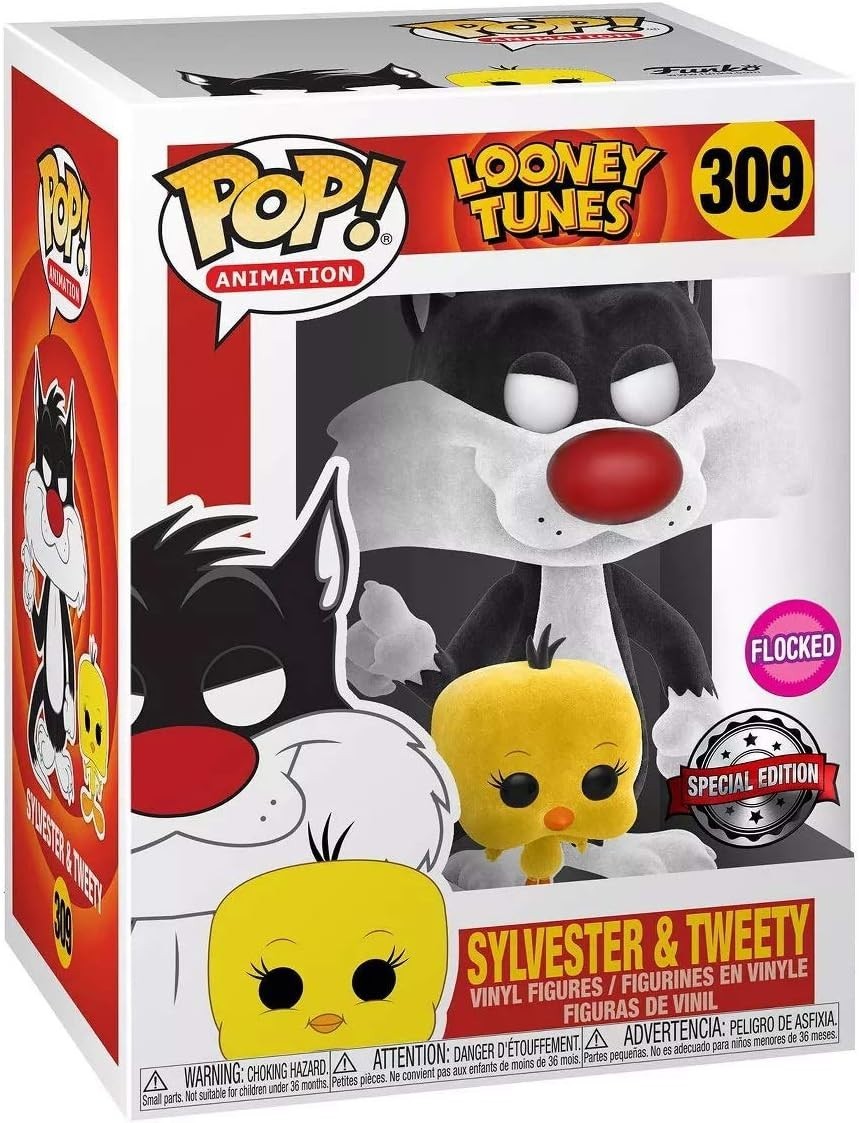 Funko Pop! Tees Looney Tunes Sylvester & Tweety Flocked + T-Shirt Set - Size S