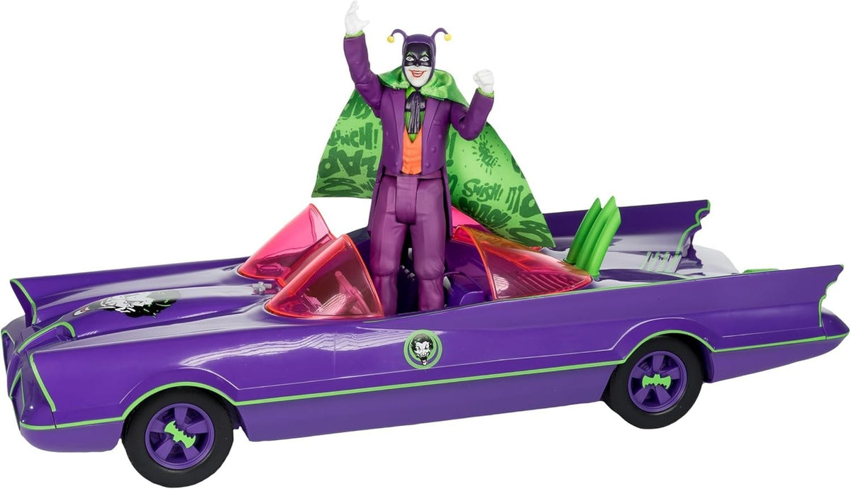 McFarlane Toys DC Retro Batman 66 Batmobile & Joker Gold Label Figure Set