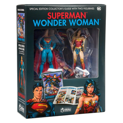 Eaglemoss DC Superman & Wonder Woman Collector’s Set with 2 Figurines & Book