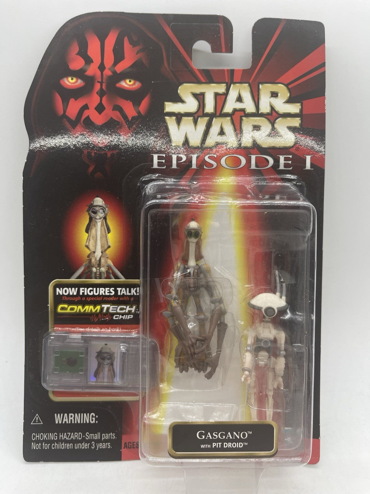 Star Wars Episode I Gasgano With Pit Droid 1999 Hasbro CommTech Chip MOC