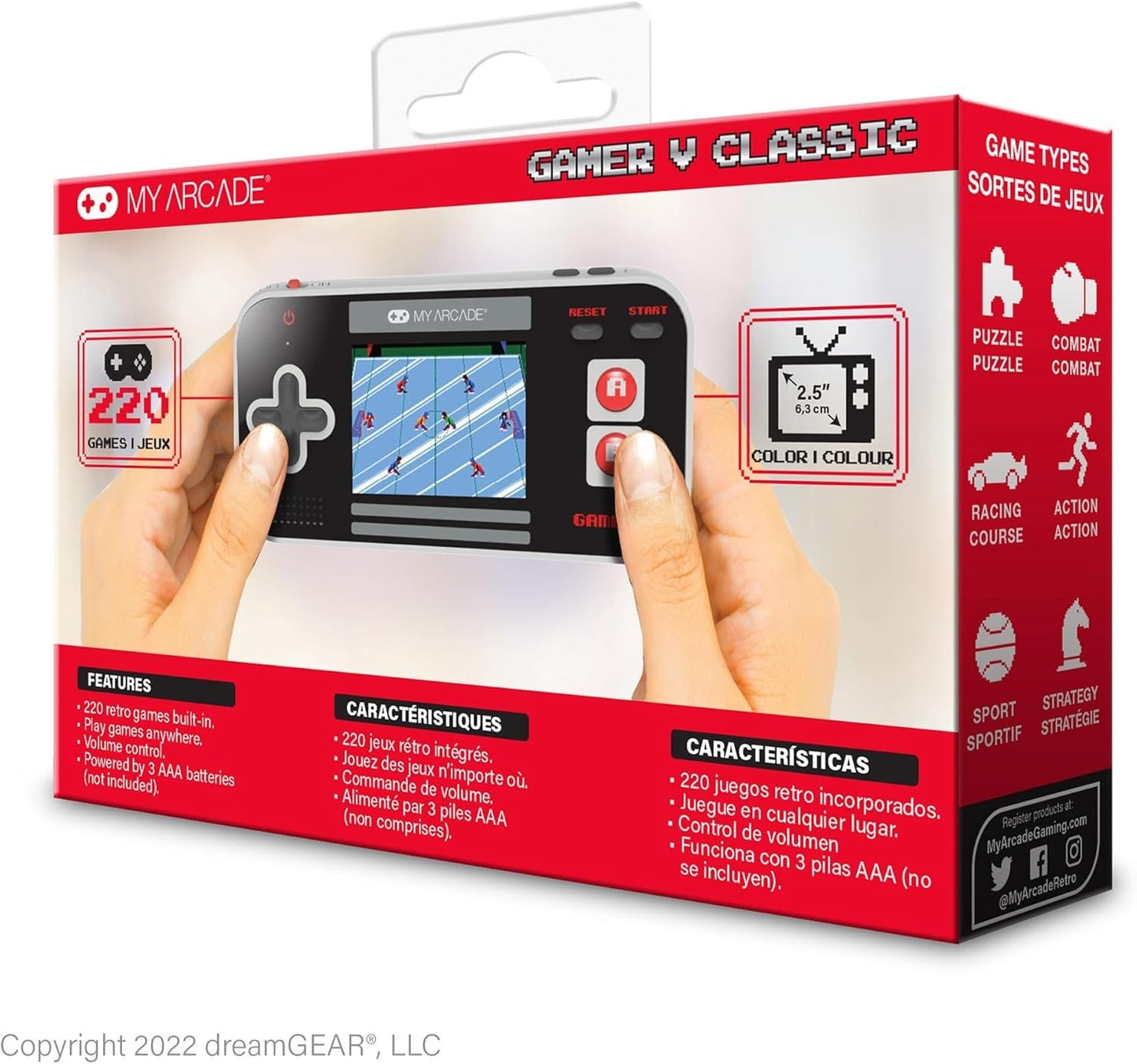 My Arcade Gamer V Classic Handheld Console 220 Retro Games Portable Gaming