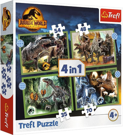 Trefl Jurassic World Dominion 4 in 1 Puzzle Set 35 48 54 70 Pieces