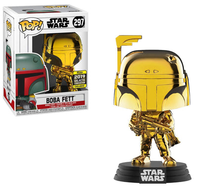 Funko Pop! Star Wars #297 Boba Fett Gold Chrome 2019 GC Exclusive (Box Worn)