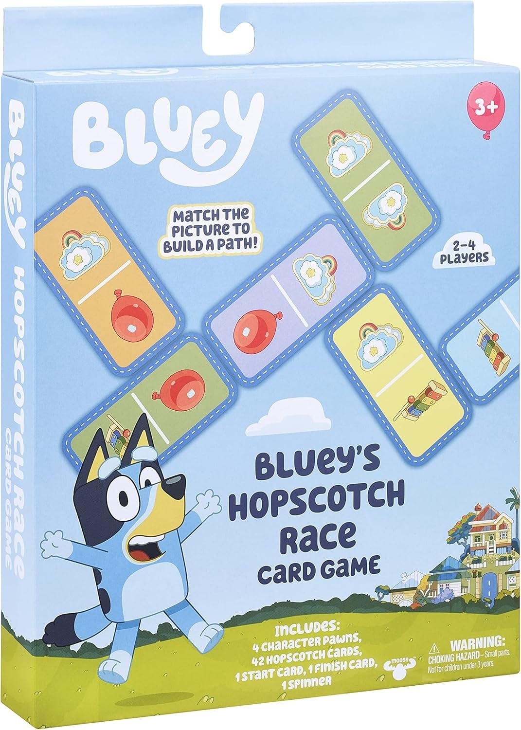 Bluey Hopscotch Race Card Game Family Kids Matching Picture Game