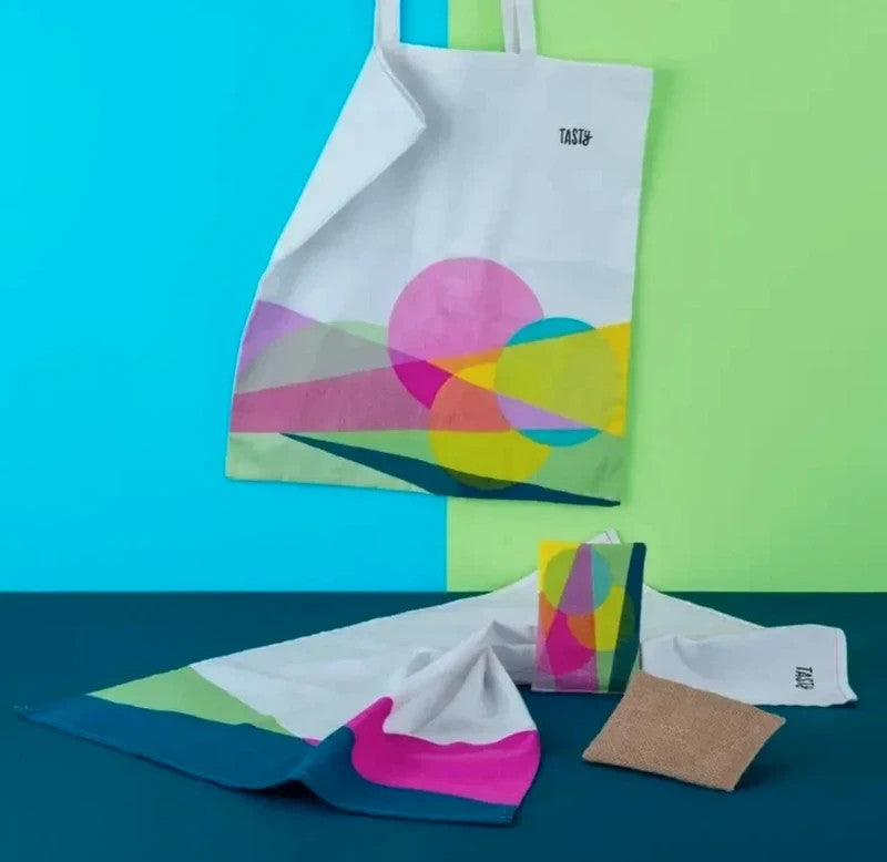TASTY Colourful Cotton Tote Bag Reusable Shopping Grocery Shoulder Bag 42x38cm