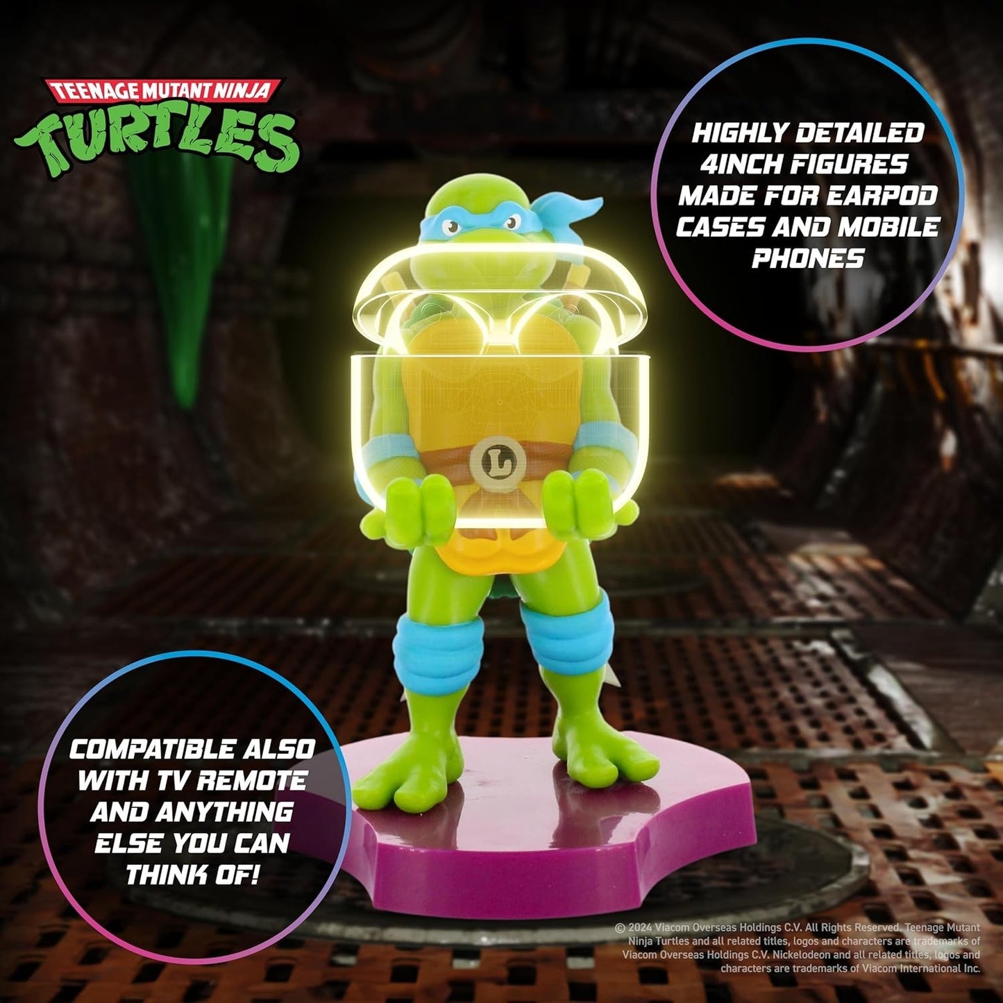 Cable Guys Holdems Leonardo TMNT Mini Phone Holder Stand Figure