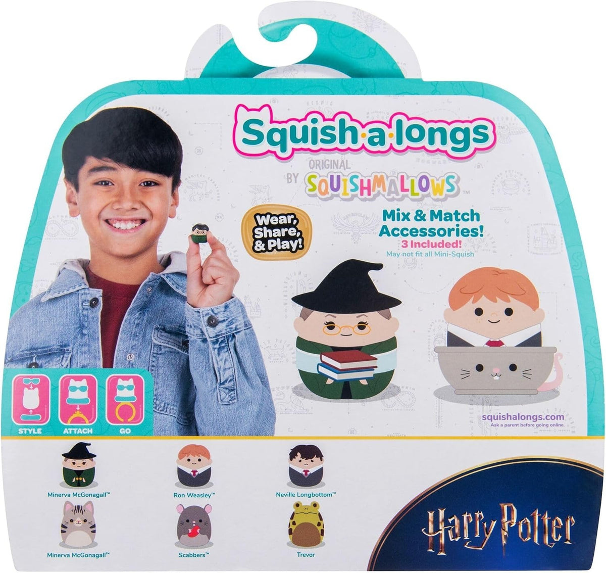 Squishmallows Squish-a-longs Harry Potter McGonagall Ron Neville 6 Pack
