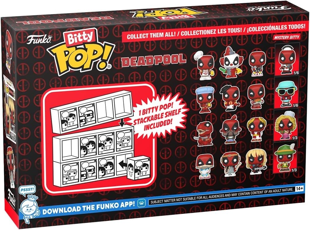 Funko Bitty POP! Deadpool 4-Pack – Backyard Griller, Clown, Bedtime + Mystery