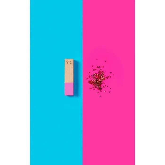 TASTY Wooden Pepper Shaker Pink Beech Wood Kitchen Spice Seasoning Dispenser