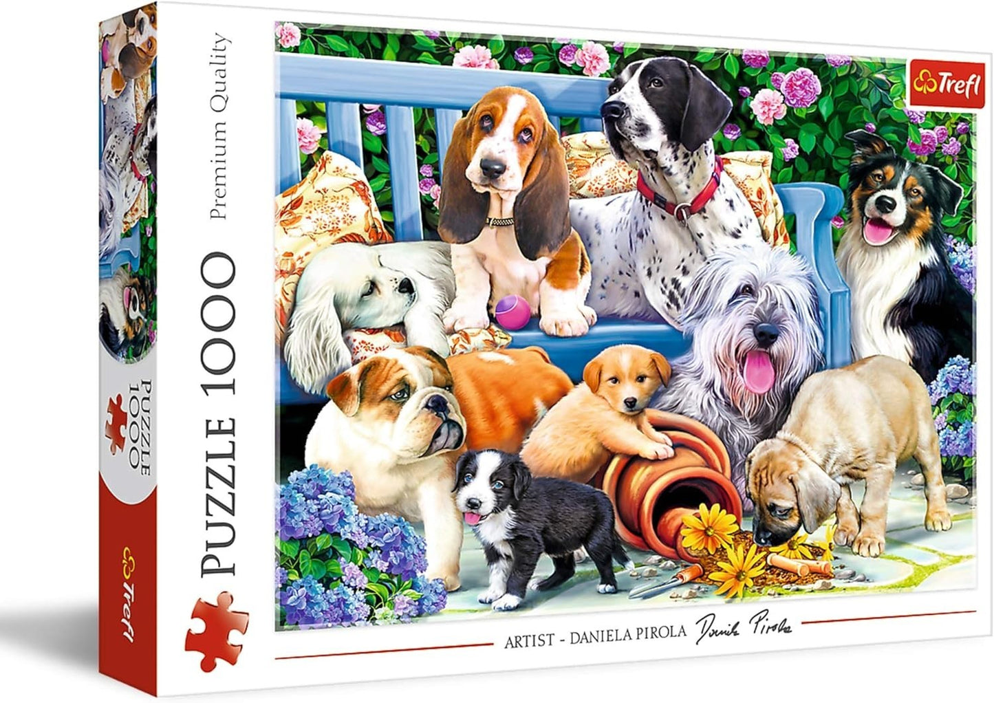 Trefl Dogs in the Garden 1000 Piece Jigsaw Puzzle Dogs Premium Quality