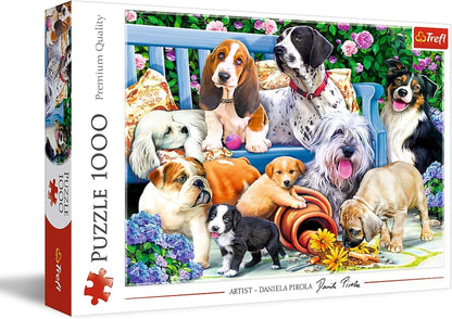 Trefl Dogs in the Garden 1000 Piece Jigsaw Puzzle Dogs Premium Quality