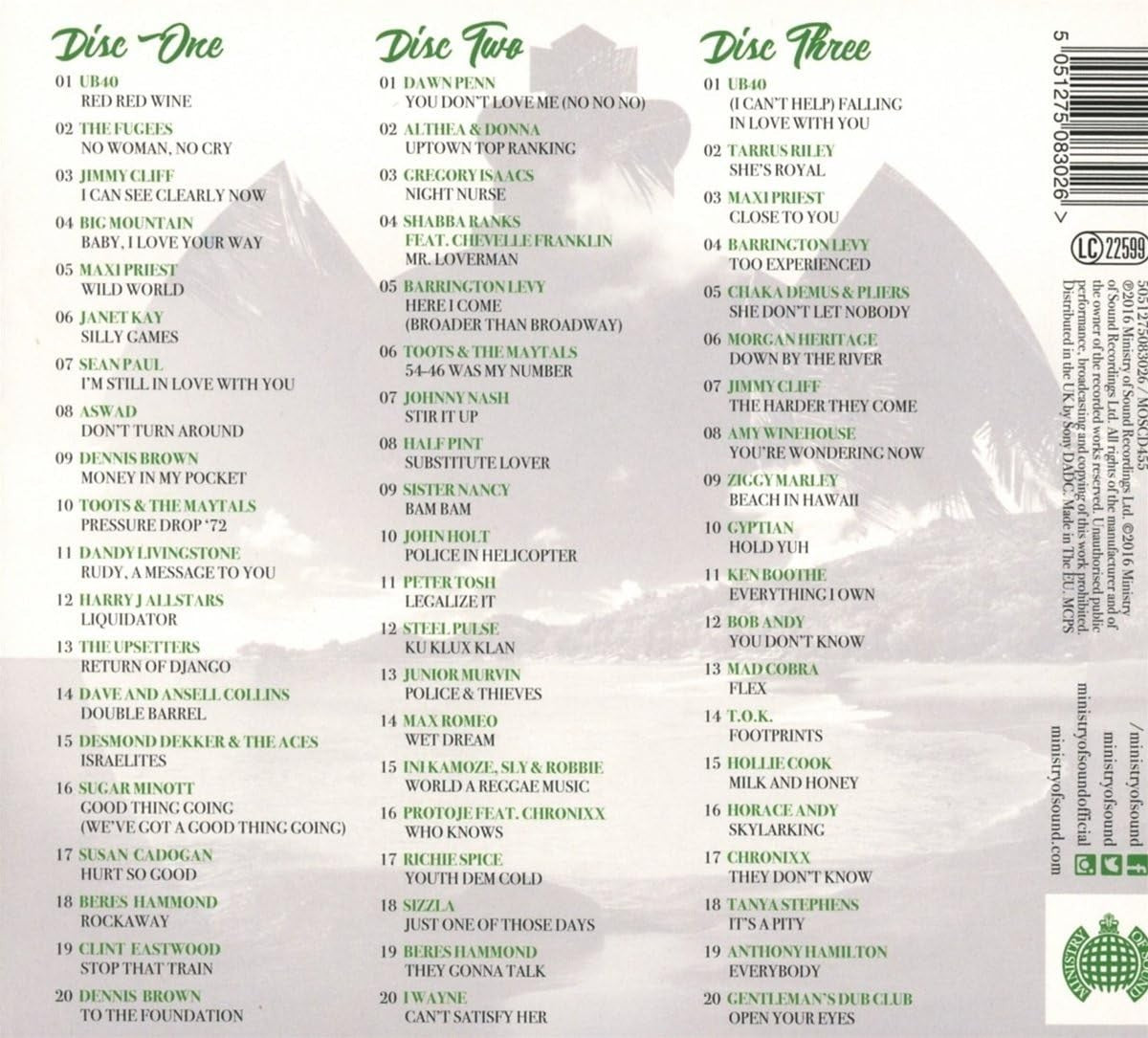 Chilled Reggae 3CD Ministry Of Sound UB40 Jimmy Cliff Maxi Priest