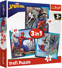 Trefl Marvel Spider-Man 3 in 1 Puzzle Set 20 36 50 Pieces Kids Jigsaw