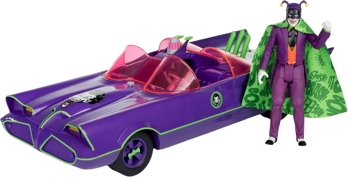 McFarlane Toys DC Retro Batman 66 Batmobile & Joker Gold Label Figure Set
